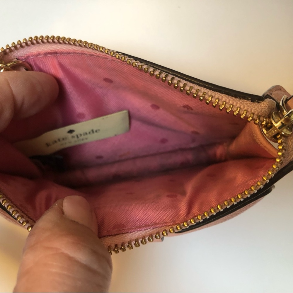 Kate Spade ♠️ Pink Key Chain Zip Pouch with Bow GUC - Picture 9 of 9